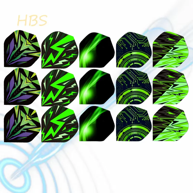 

15PCS Standard Darts Flights Pop Dart Accessory Tail 4.4 X 3.6 Cm /1.73 X 1.42 Inches 3 Styles Single or Mixed Green Series