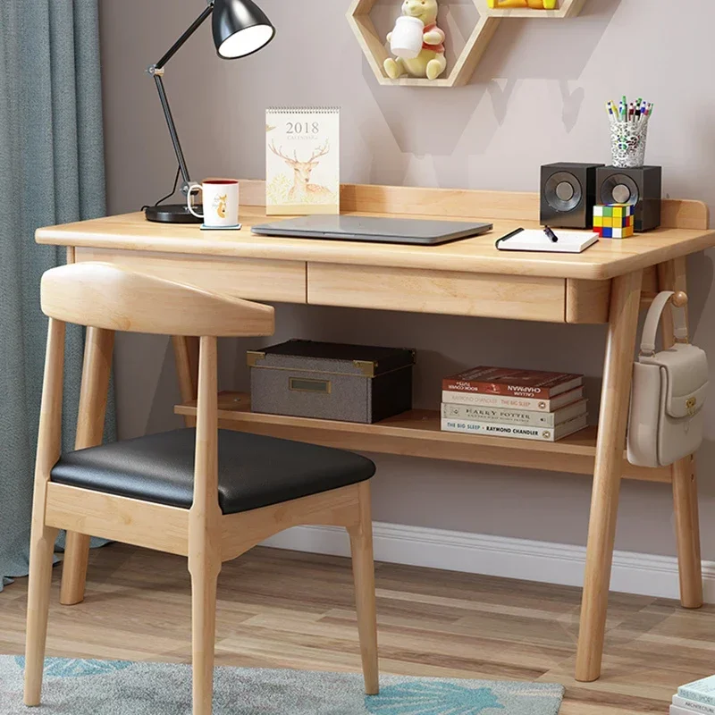 High quality Nordic solid wood computer desk suitable for home bedrooms, student reading desks, small apartments