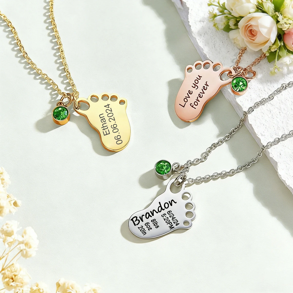 Custom Baby Name Footprint Nec - Women Fashion Online ulasan dan harga
