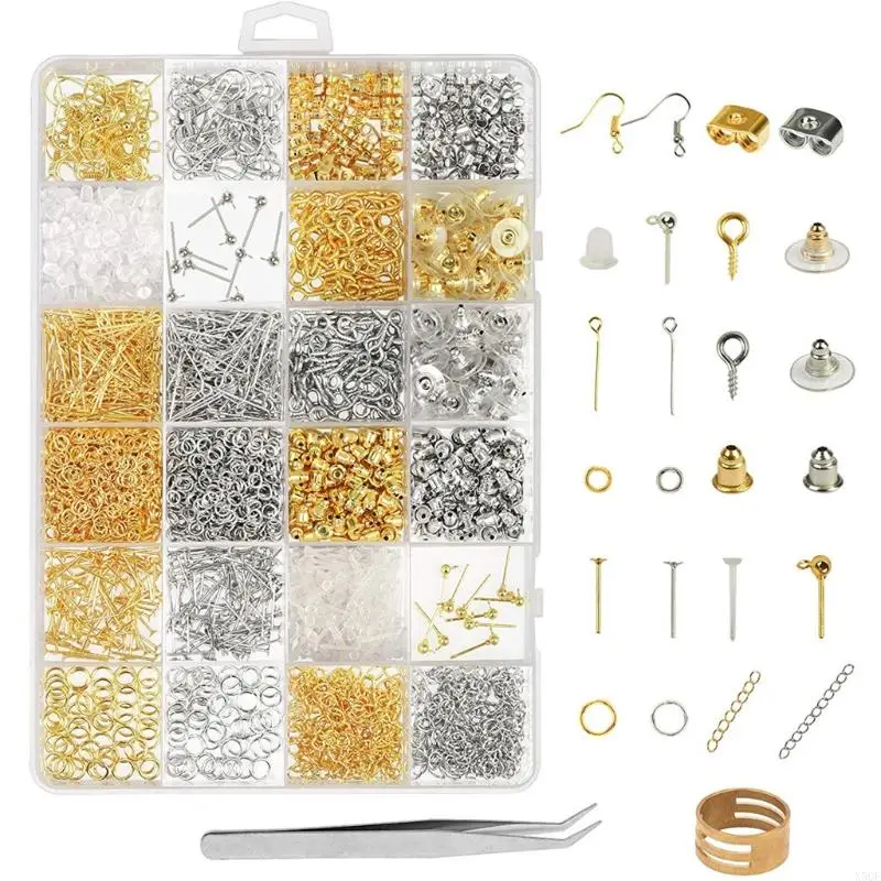 

2418x DIY Earring Making Supplies Earrings Studs Earring Hooks Backs Jump Rings