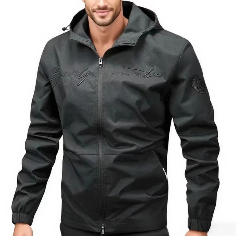 

Business Workwear Jackets for Men Hooded Cargo Coats Male Autumn Waterproof Windbreaker Outwear Camping Hiking Riding Jackets