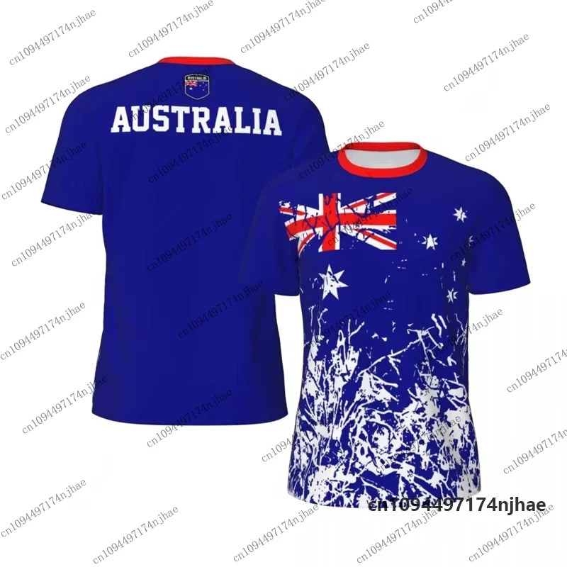 Summer New Australia Flag Graphic Football Men's T-shirt National Emblem Print Sports Quick Dry Tees Casual Kids/Adult Tops