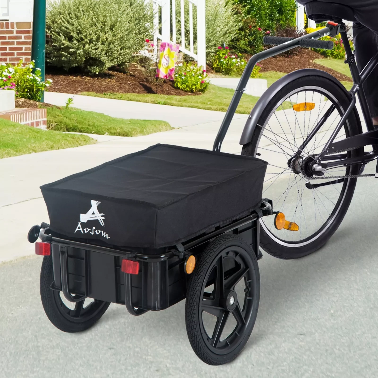 Imagem -04 - Bike Cargo Trailer Reboque de Bicicleta Dobrável Duas Rodas Bicicleta Bagagem Vagão com Tampa Removível Carrinho de Carrinho £ 180 us