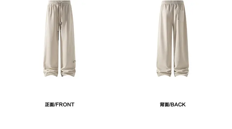 Herren-Sweatpants mit Kordelzug, weitem Bein, einfarbig, elastischer Bund, lockere, gerade geschnittene Hose, Streetwear, Freizeit- und Alltagshose. – Detail 15