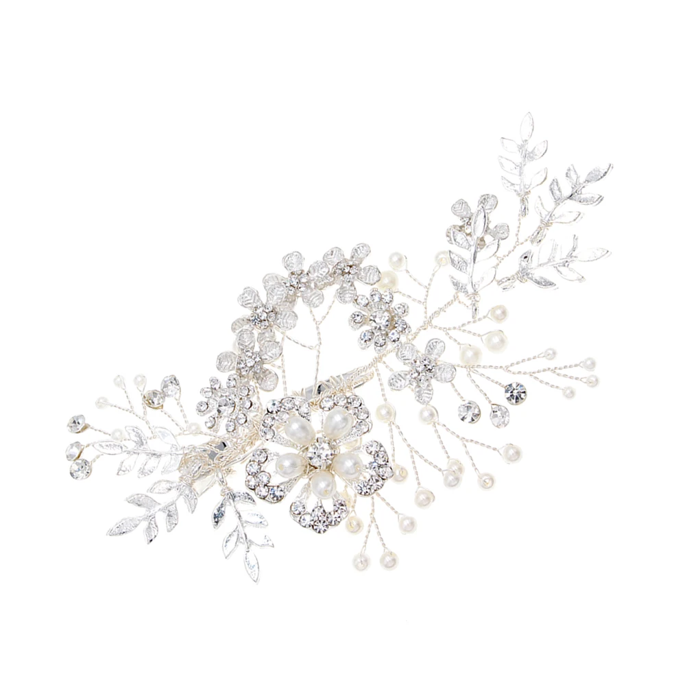 

Elegant Silver Hair Clips Rhinestone Pearl Design Wedding Bridal Hairpins Ornament Bride Bridesmaid Party Valentine Birthday