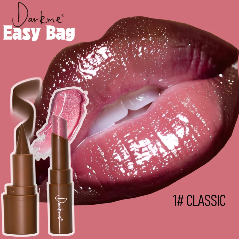 Tapered Tip Matte Lip Liner Pencil & Pearlescent Lipstick Set Long Lasting Waterproof Sparkling Professional Lip Makeup Duo