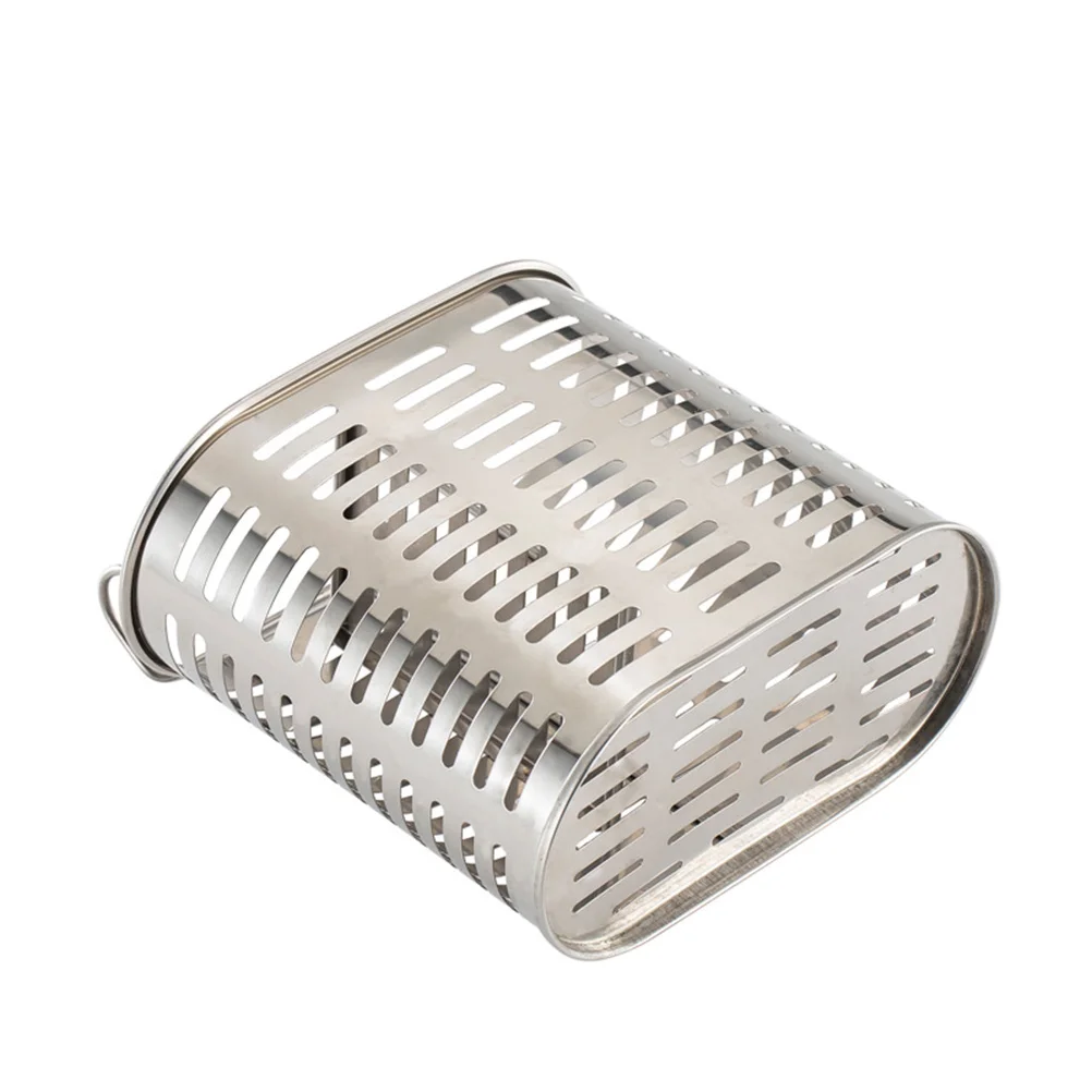 

Stainless Steel Chopsticks Holder 2 Compartments Kitchen Drying Rack Sink Basket Flatware Drainer Utensils Holder