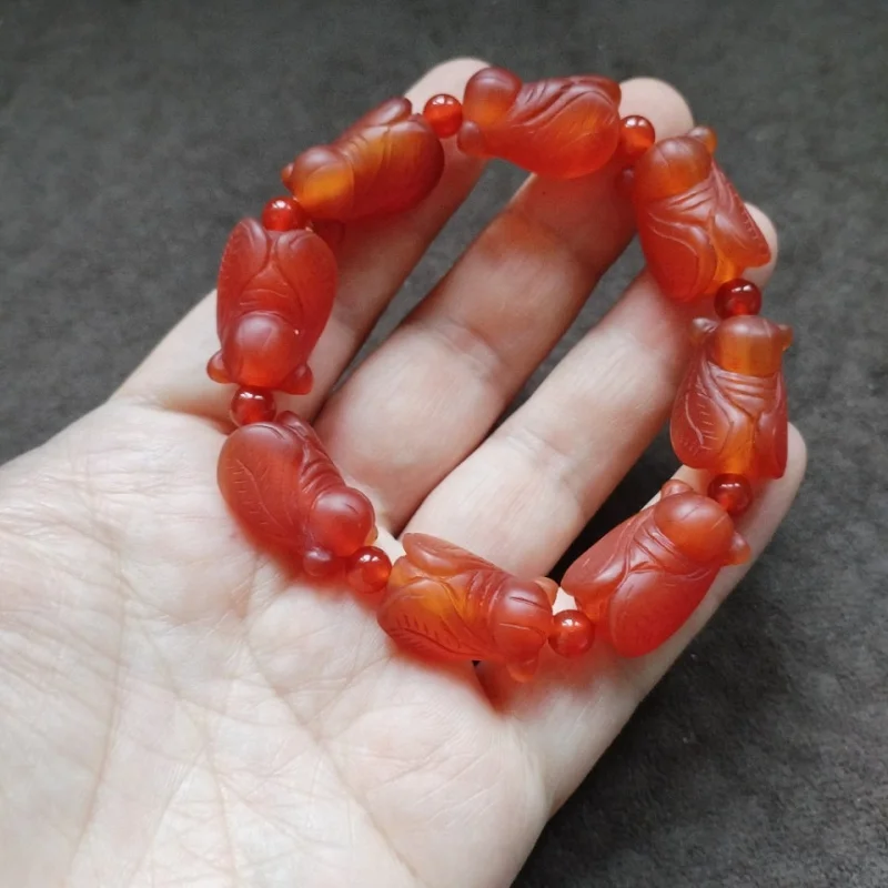 Tibetan Backflow Knows Beads Make a Great Coup Red Agate Beaded Bracelet