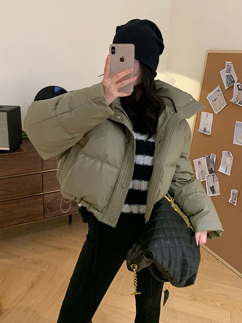 een ort Women's down Jaet Winter 2025 New High-End Sense Bread Street Sle Thin Coat Korean Version Straight Tube