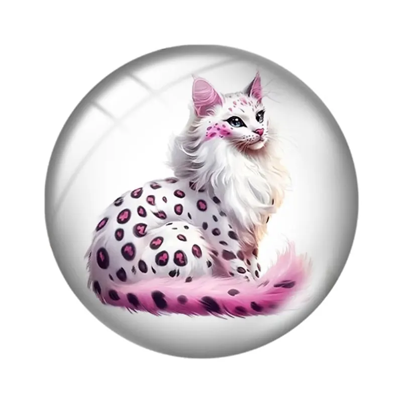 Fantasy Cat 12/18/20/25mm Glass Cabochon Bracelet Pendant Rings for Jewelry Demo Earrings Back Making Findings