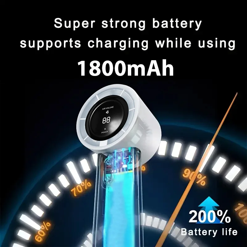 100 سرعة مروحة يدوية USB شحن صغير السفر في الهواء الطلق التخييم المحمولة العنيفة توربو المشجعين الجليد الاستشعار مروحة كهربائية التبريد