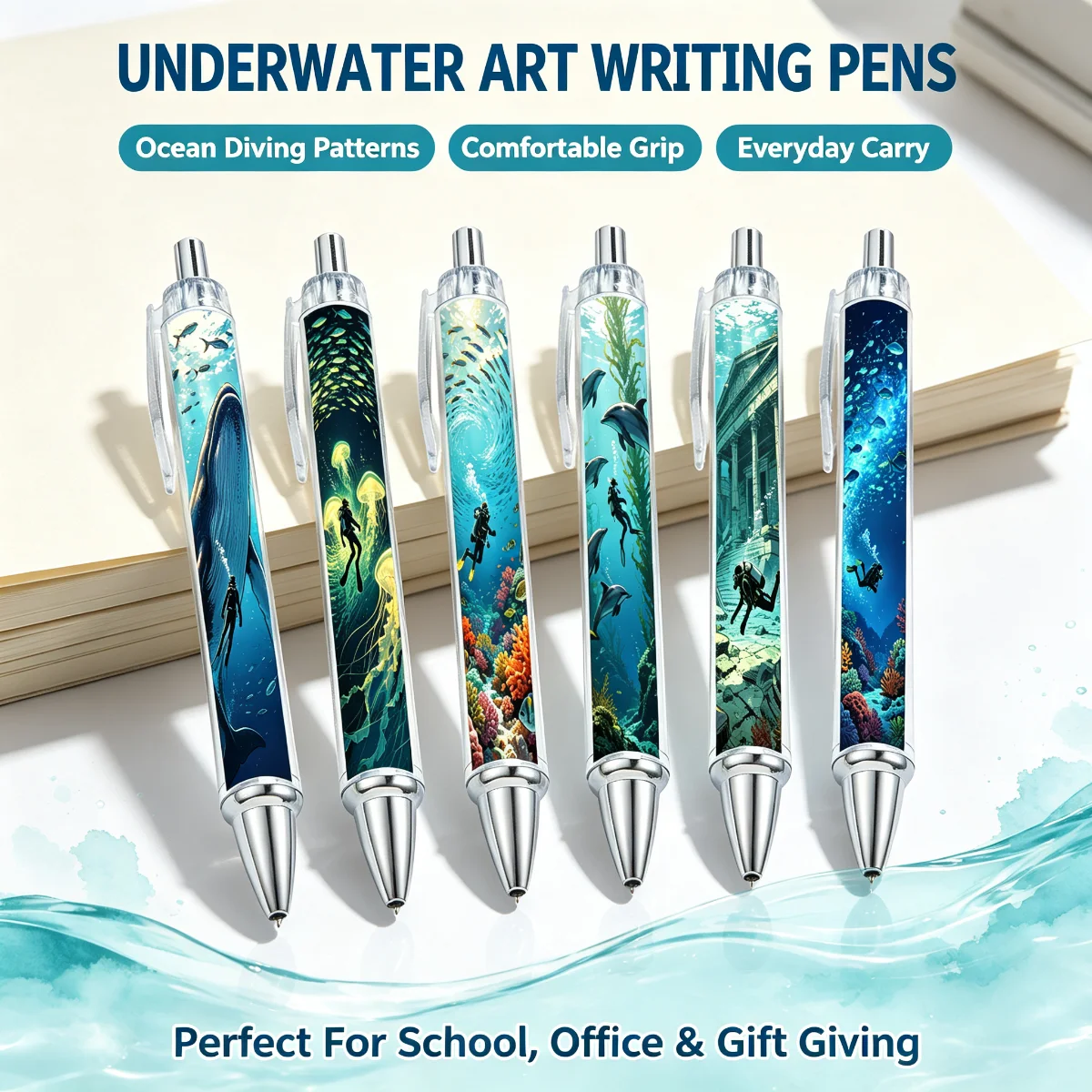 6pcs Qianhai Roll Paper Pen ballpoint Pen Stationery