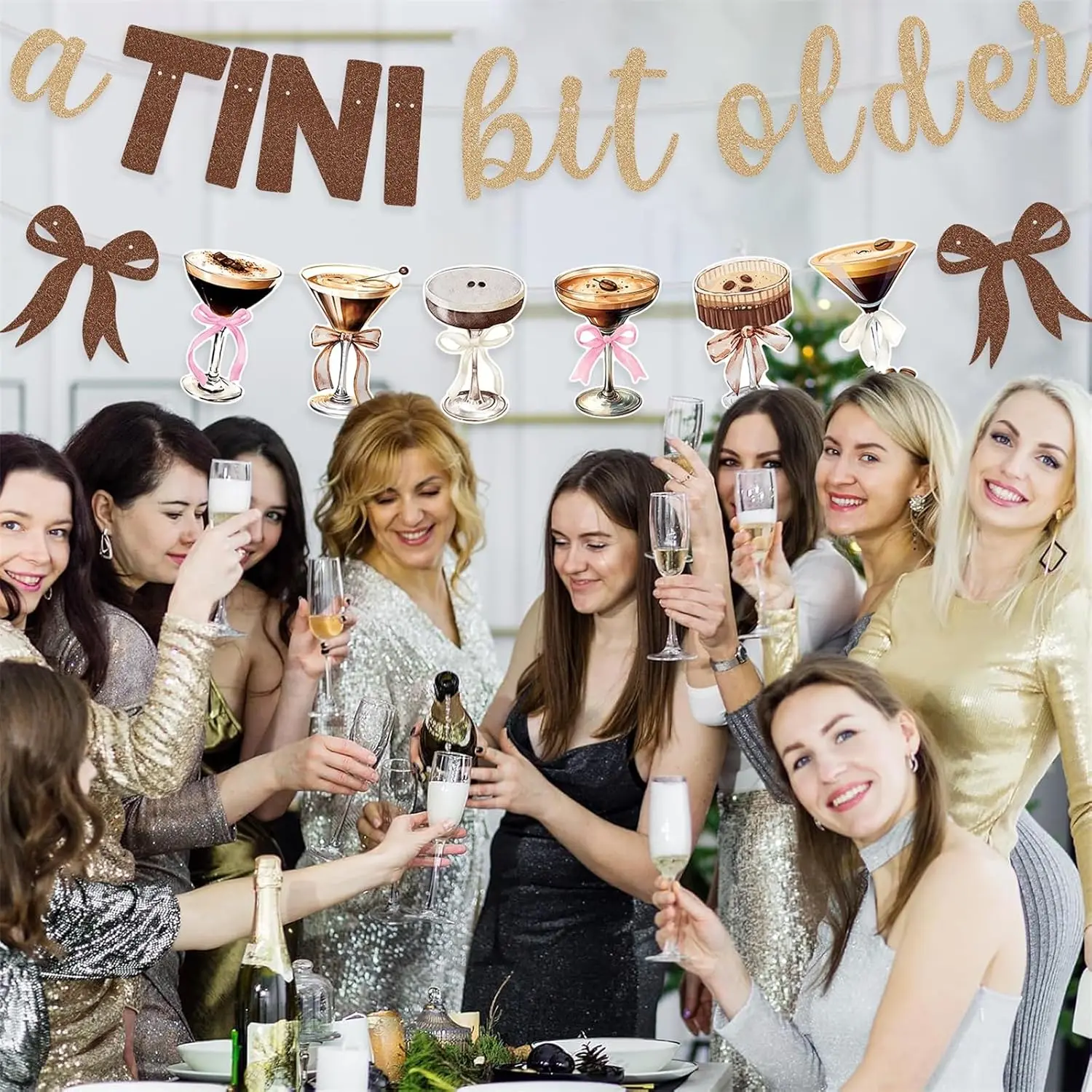 A Tini Bit Older Birthday Banner Espresso Martini Garland for Espresso Martini Decor Tini Bit Older Party Decorations