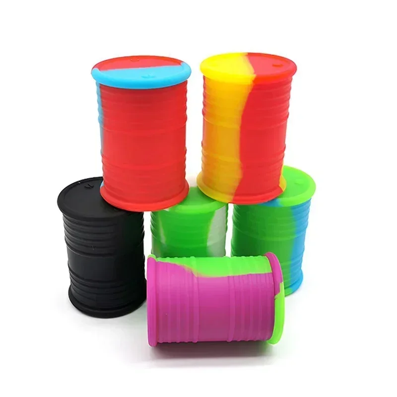 Nonstick Silicone Case Oil Barrel Jar Cosmetic Container Bottle Wax Jars Makeup Storage Box