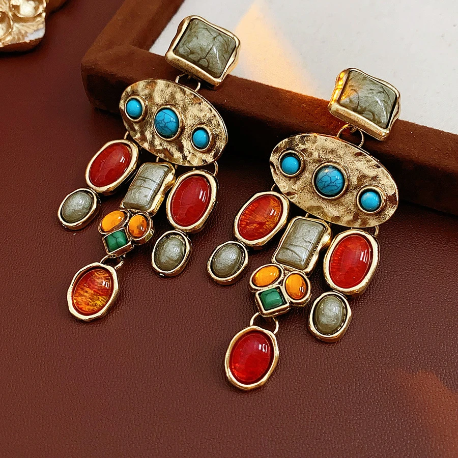 

Винтажные серьги в дворцовом стиле для женщин, серебряные иглы, 2300, овальные серьги-капли с кисточками, легкие роскошные высококачественные преувеличенные ювелирные изделия