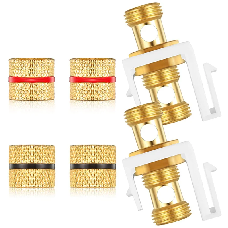 

AIAI 36 Pieces Banana Jack Binding Post Keystone Jack Insert, Black And Red Rings Audio Speaker Keystone Connector Screw Type