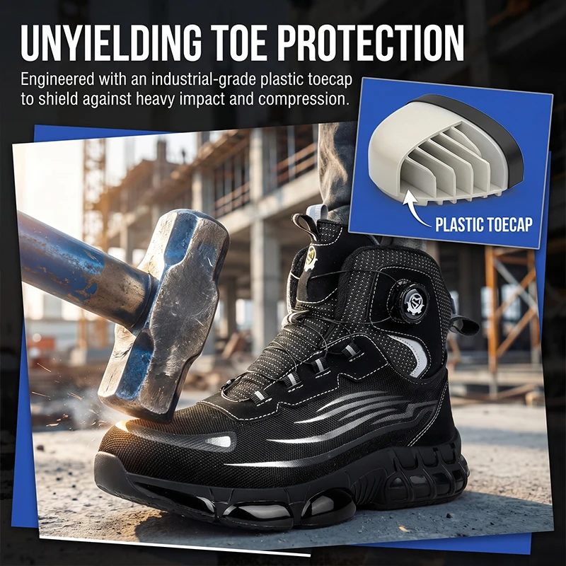 Nob Buckle Safety Shoes, Labor Protection Shoes, Work Shoes, Protective Shoes, Crush-Resistant and Puncture-Resistant,