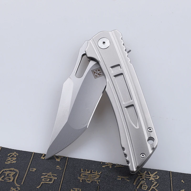 FK New VG10 Steel Plate Folding Knife with Titanium Alloy Handle Outdoor Survival Camping Hiking Portable EDC Tool