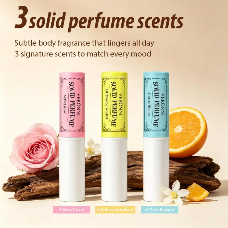 1Pcs Natural Fresh Scent Solid Perfume Stick Long Lasting Fragrance Portable Pocket Balm for Dating Daily Use Set Supply