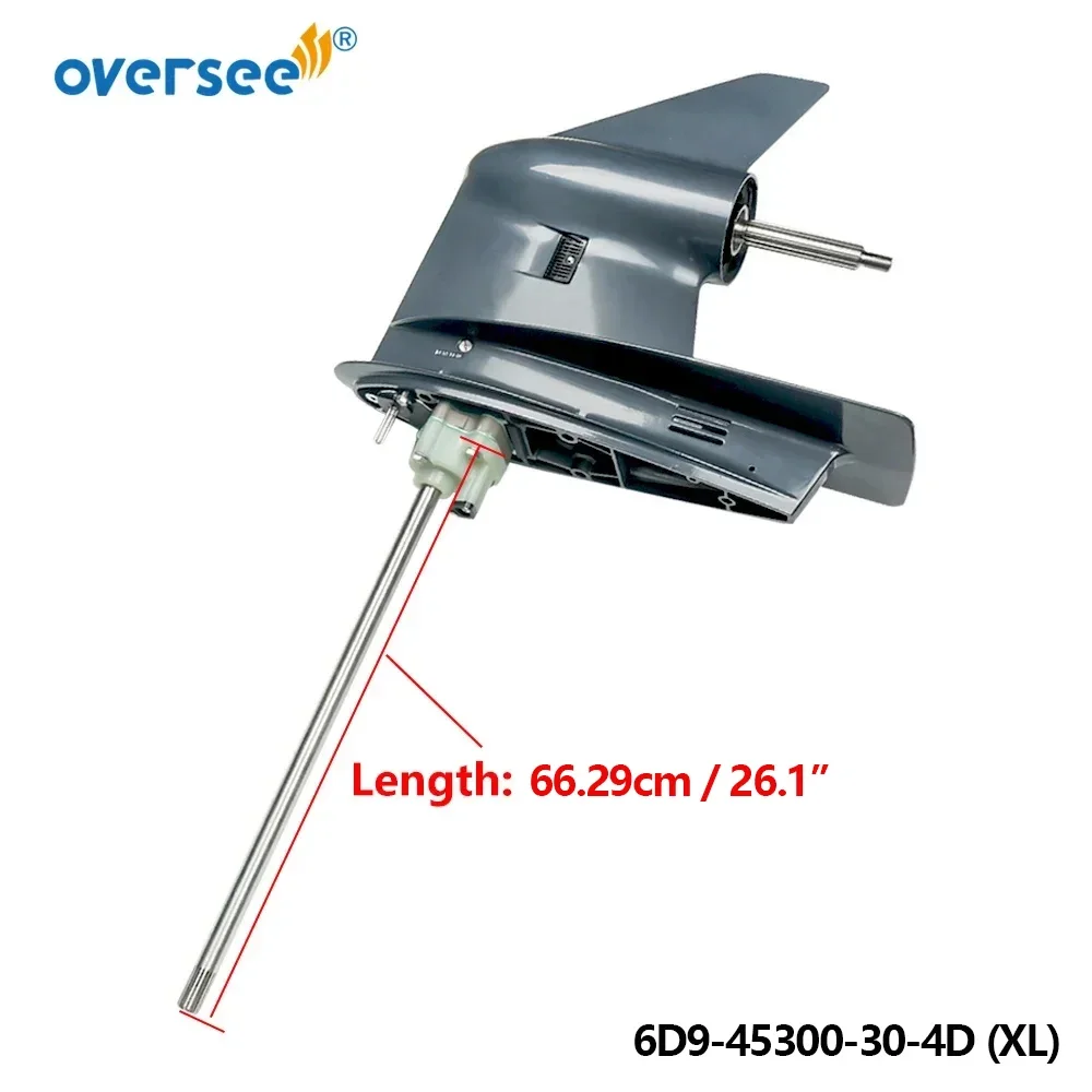 Oversee 6D9-45300-30-4D Lower Casing Assy XL For Yamaha Hidea Parsun 4T F75 F80 F90 F100 Outboard Engine Size 26.1