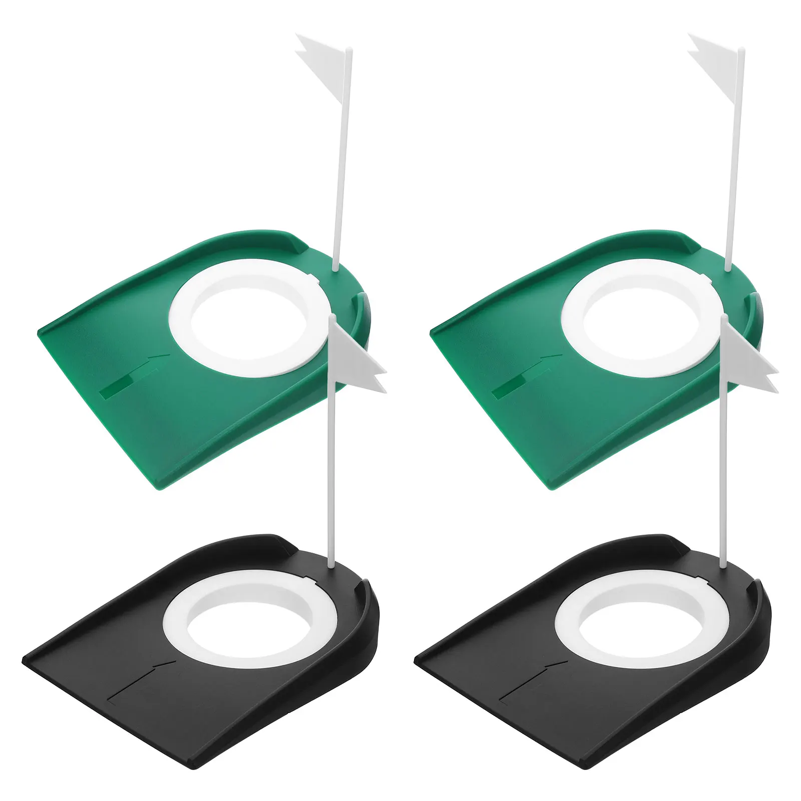 

4pcs Portable Cups Flag Mats Practice Equipment Indoor Outdoor Trainer Hole Discs For Home Office Garage Yard Golf Accessories