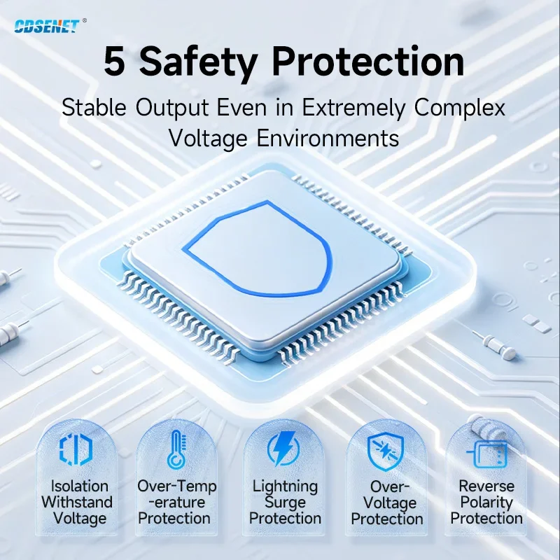 48/80V Input 5/24V Output DC-DC Step Down Power Supply Module Over Current Protection Rail-mounted Installation Industrial Grade