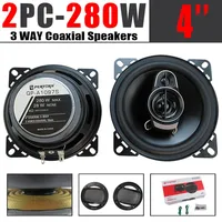 Altavoces HiFi premium para coche, 2 unidades (2X280W), 560W, 4 pulgadas, audio HD, sonido envolvente 4.0, control de aplicaciones, montaje empotrado universal