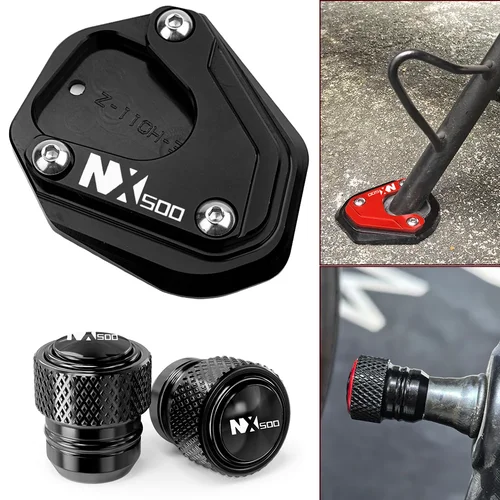 Para Honda NX500 NX 500 2023 2024 2025 NX400 CB500X CB 500X almohadilla de extensión para motocicleta soporte lateral tapas de válvula de neumático