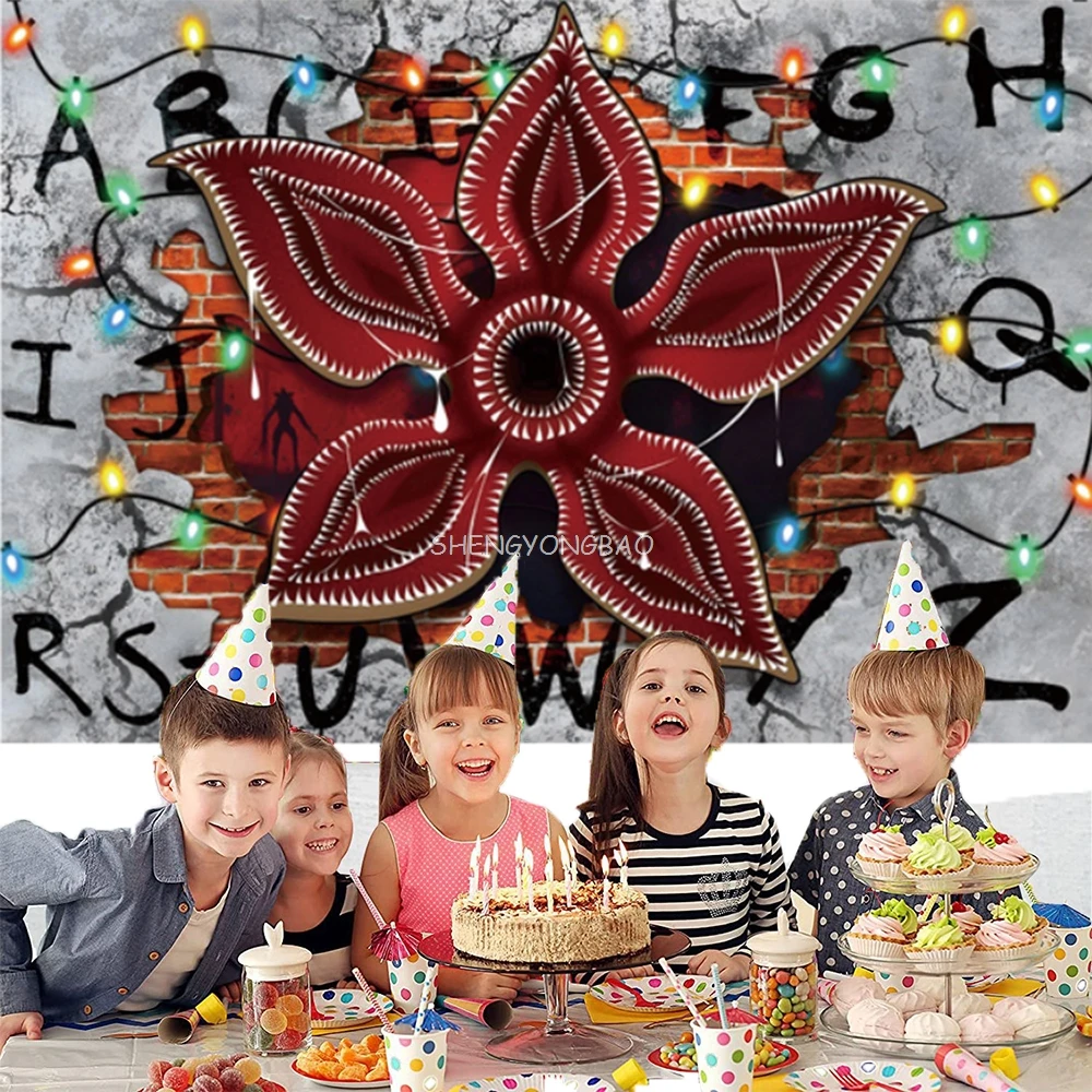 التلفزيون الأمريكي غريب خلفيات للتصوير الفوتوغرافي أضواء الأبجدية الحلقة سلسلة الفينيل راية حفلة استوديو الصور خلفية ZM-01