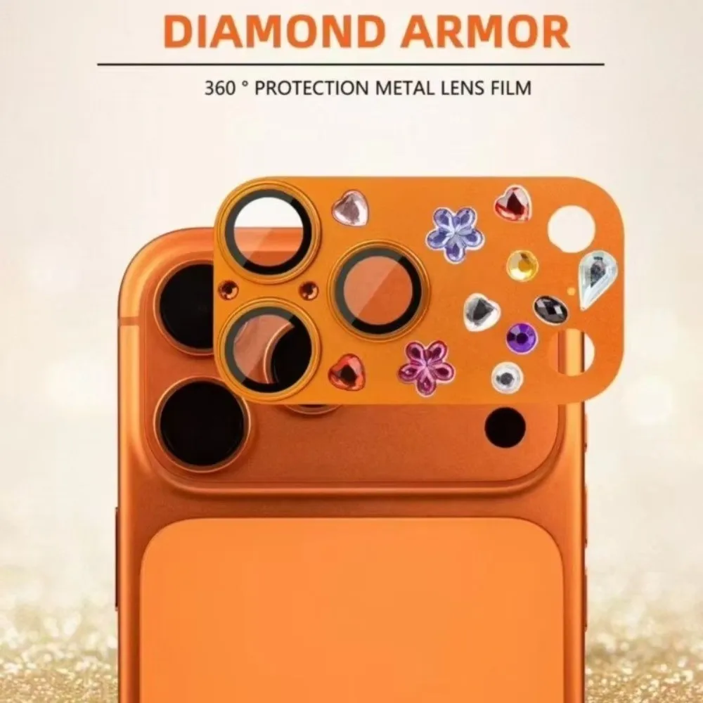 

Glitter Camera Lens Cover Rhinestone Decor Full Cover Camera Lens Film HD Anti Scratch For IPhone 17Pro/17 Pro Max