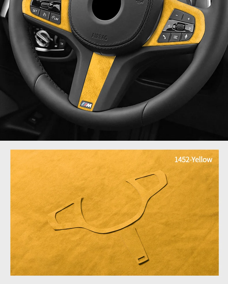 Aus Alcantara Gefertigt für Neue BMW-Serie Passend für G-Chassis Auto-Lenkrad-Zierleiste Premium-Innenraum-Tuning-Zubehör – Detail 12