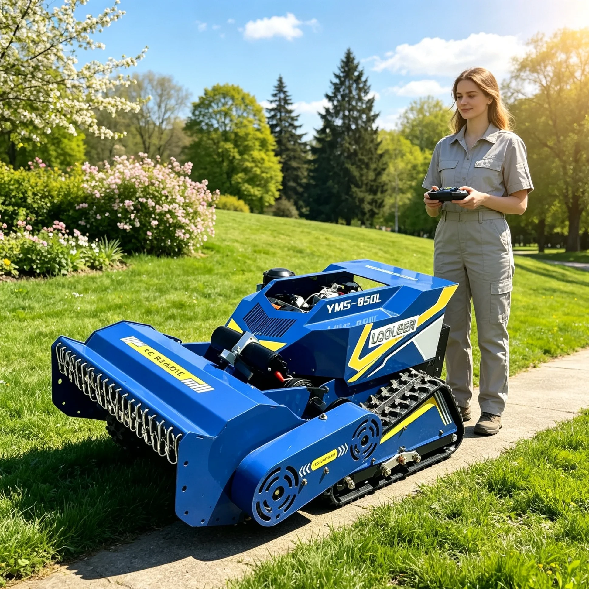 Customized For Suburban Garden Low‑Energy RC Lawn Mower, Long Working Duration For Big Lawn Daily Upkeep