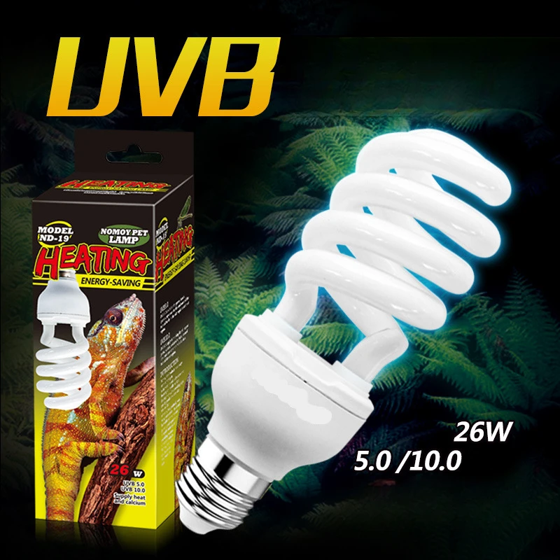 26w 220V Energy-saving Lamp Reptile Uvb Tortoise Lizard Calcium Supplementation Succulents Ultraviolet Sun Lamp