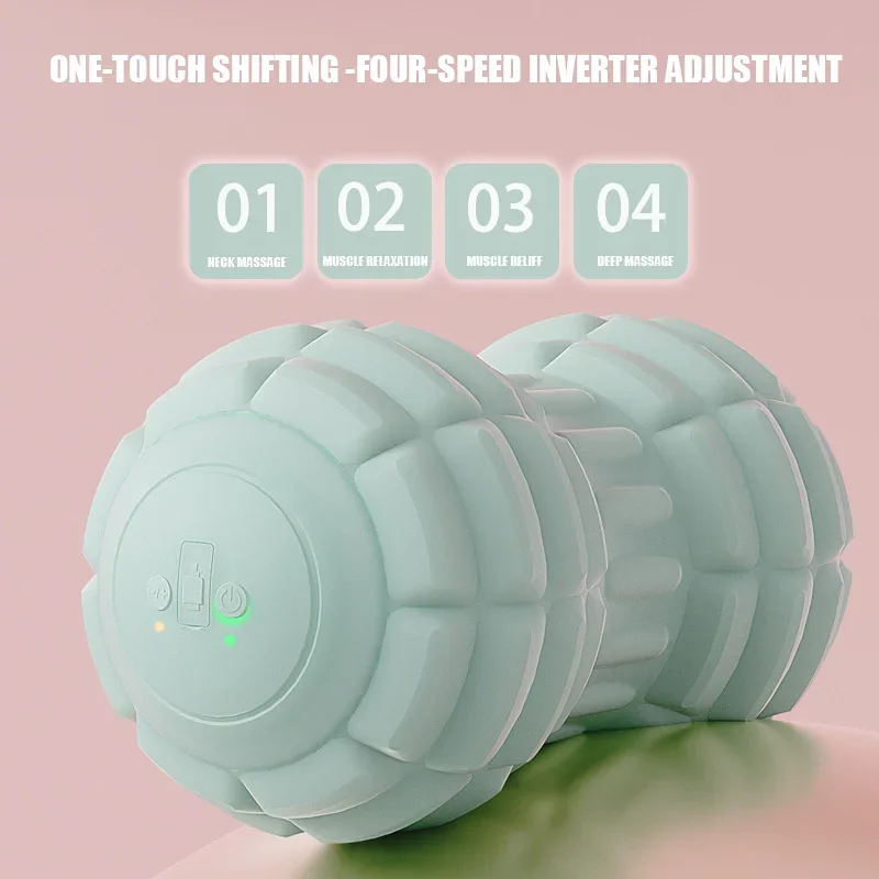 Electric Peanut Ball Deep Vibration Massage Fitness Neck Shoulder Lumbar Muscle Relaxation Silicone Fascia Ball Massage Ball