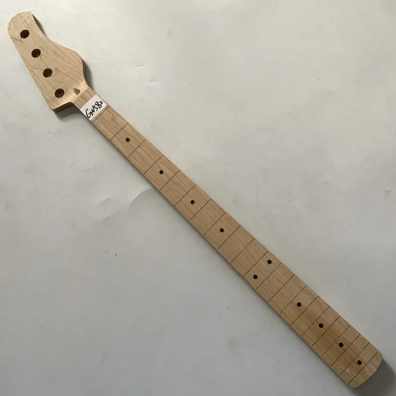 GN582 Custom Order Unfinished 4 String Electric Bass Neck Natural Maple Right Hand No Paints for DIY Replace without Frets