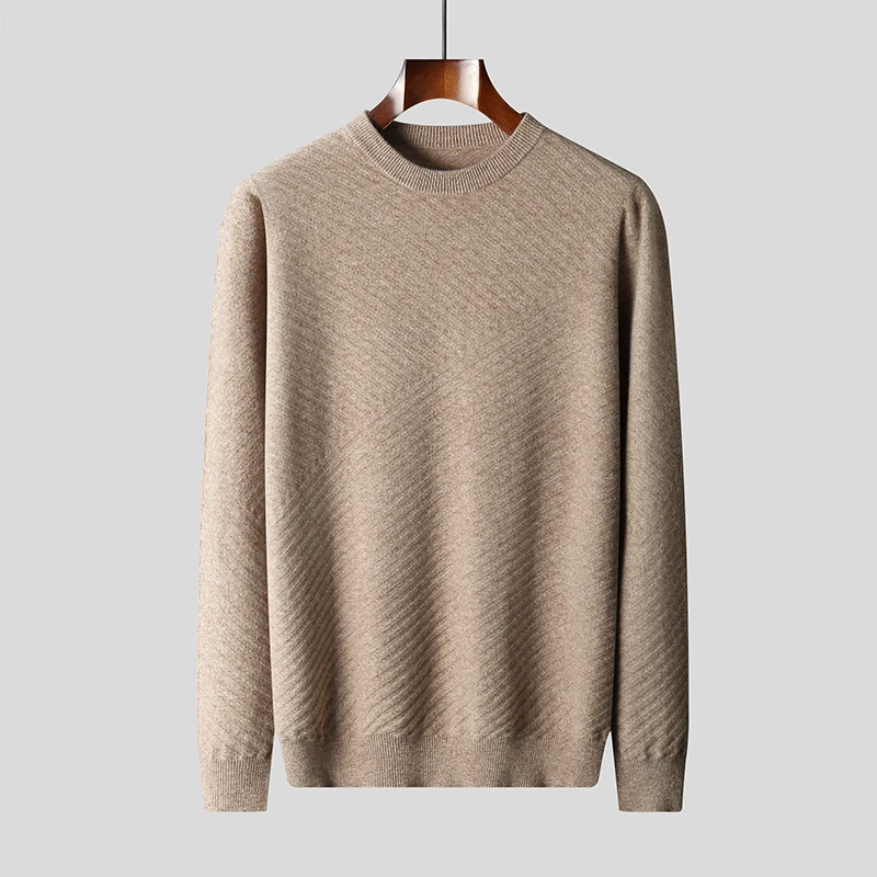 Fit solid color Autumn/Winter new 100% Merino wool cashmere sweater men's half turtleneck pullover warm bottom knit shirt top