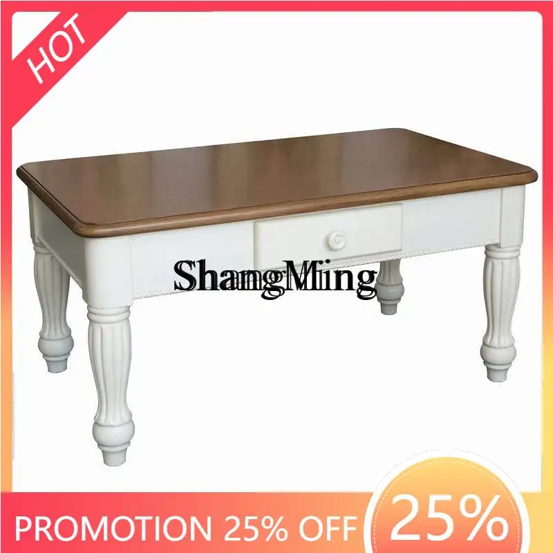 

ZYY double pumping small coffee table small apartment Mediterranean living coffee table antique furniture