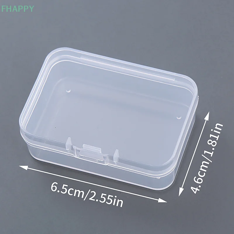 2 szt. Przezroczyste kwadratowe etui na plastikowy pojemnik do przevhowywania z pokrywą pudełko na biżuterię, przenośny pojemnik na rozmaitości dla kolczyki z koralikami Organizer na biurko