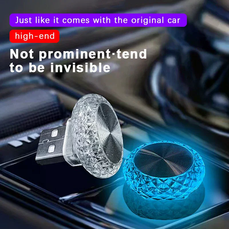Portable Car USB Ambient Light Mini LED Decorative Atmosphere Lamps For Auto Interior Environment Light Computer Light Plug Play