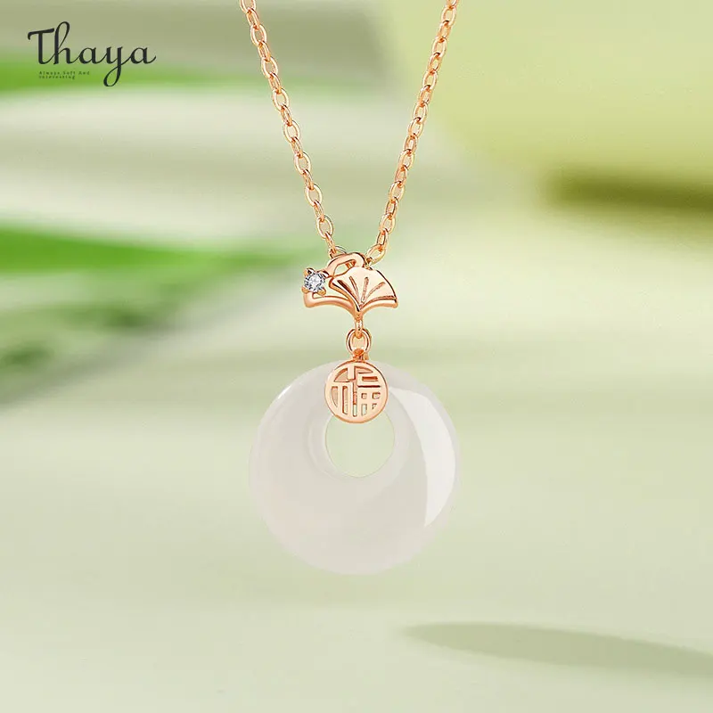 

Thaya S925 Silver Chalcedony Pendant Women Jewelry Party Jade Pendant Chain Necklaces Elegant Luxury Wedding Female Fine Jewelry