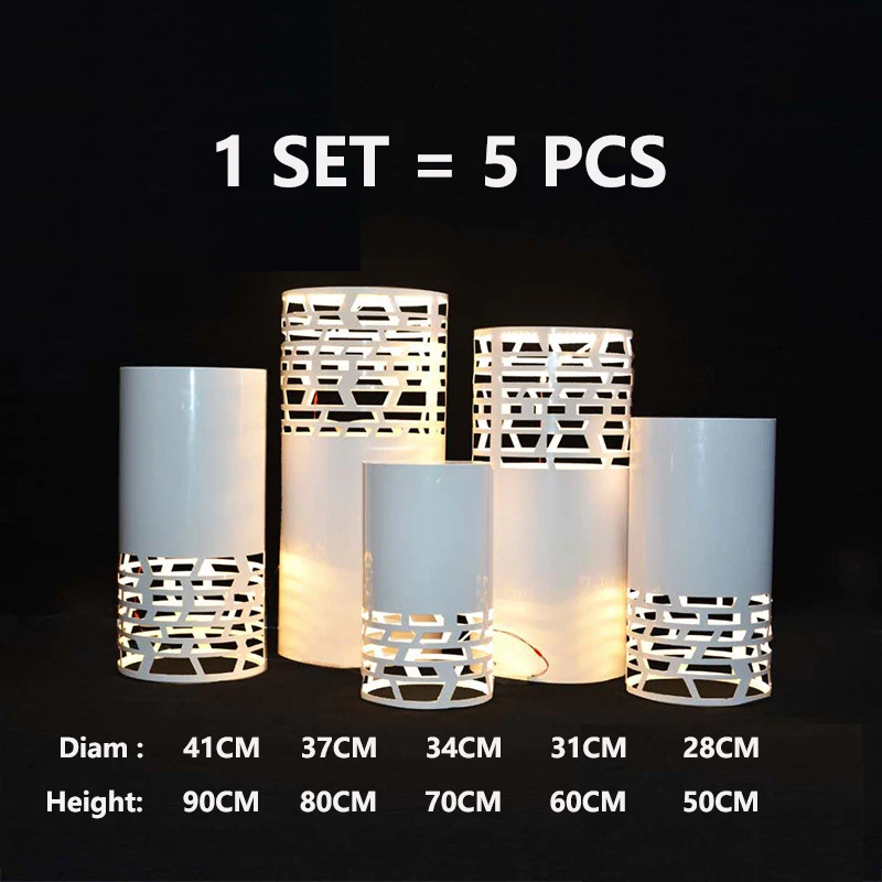 New Wedding Stage Backdrop Decor Cake Stand Pillar Stand with Led Light Party Supplies for Birthday Baby Shower Party Wedding