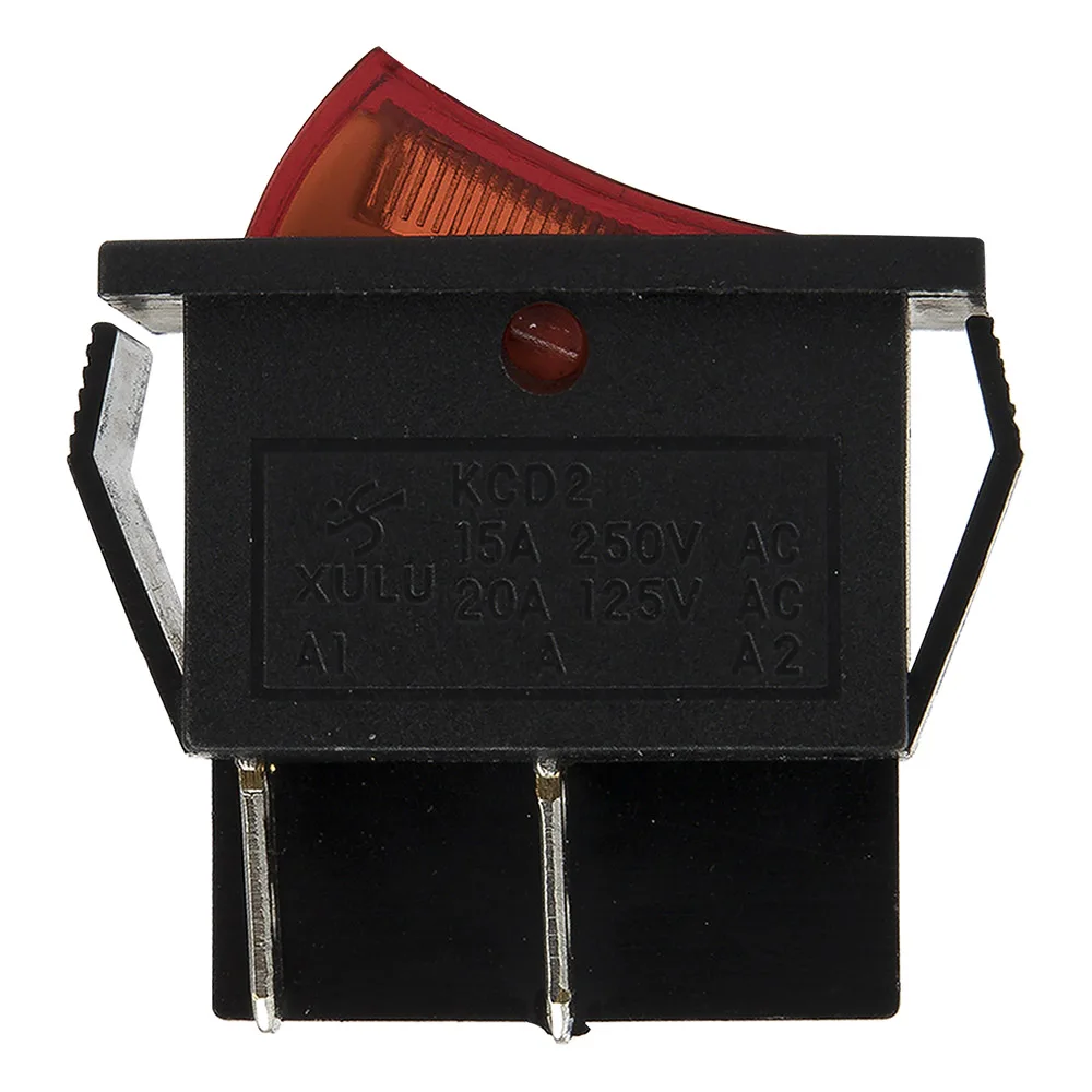 5pcs / lot KCD7-201N perforate 26 x 22 mm 4 pin ON - OFF boat rocker switch power switch with 220V light KCD2 view 3