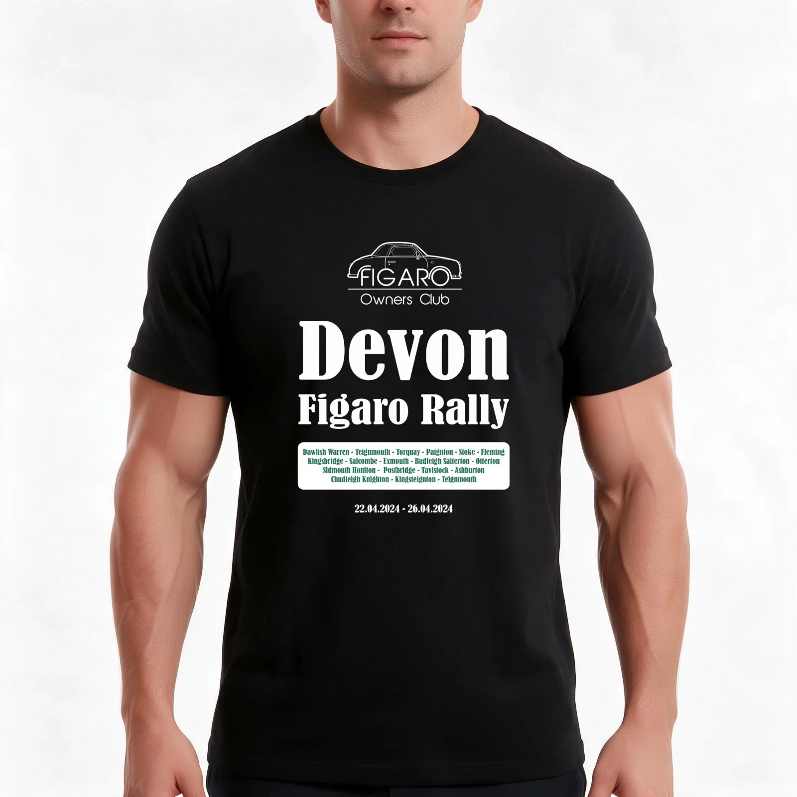 Devon Figaro Rally 2024 (Choose Green Colour) T-Shirt, Summer Casual Cotton Tee, Oversized Streetwear Tops, Unisex Men Women