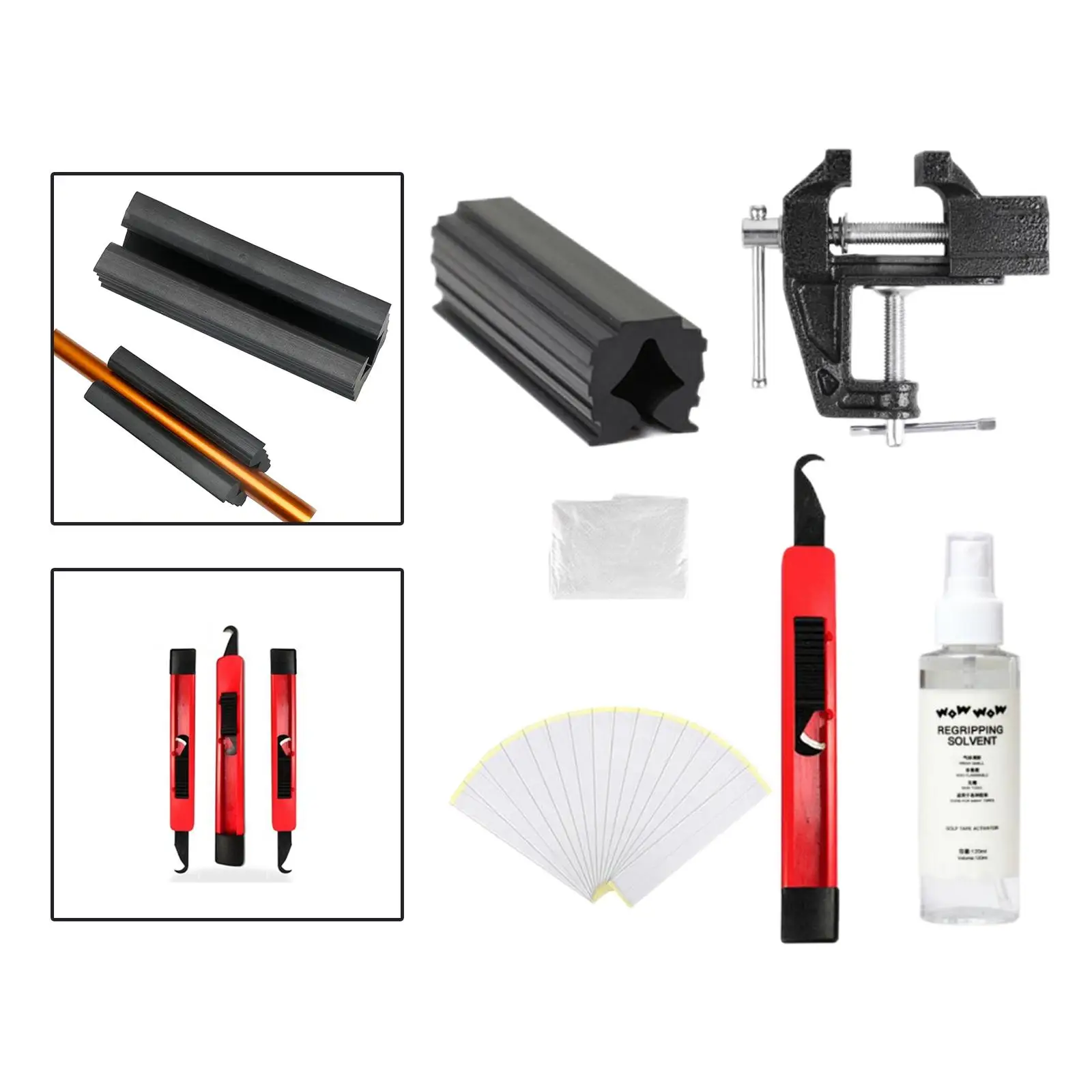 Durable Golf Grip Kits for  Golf Clubs, Iron Putter  Tapes Fixtures  120ml Solvent Shafts Repair Caring Accessories Tools