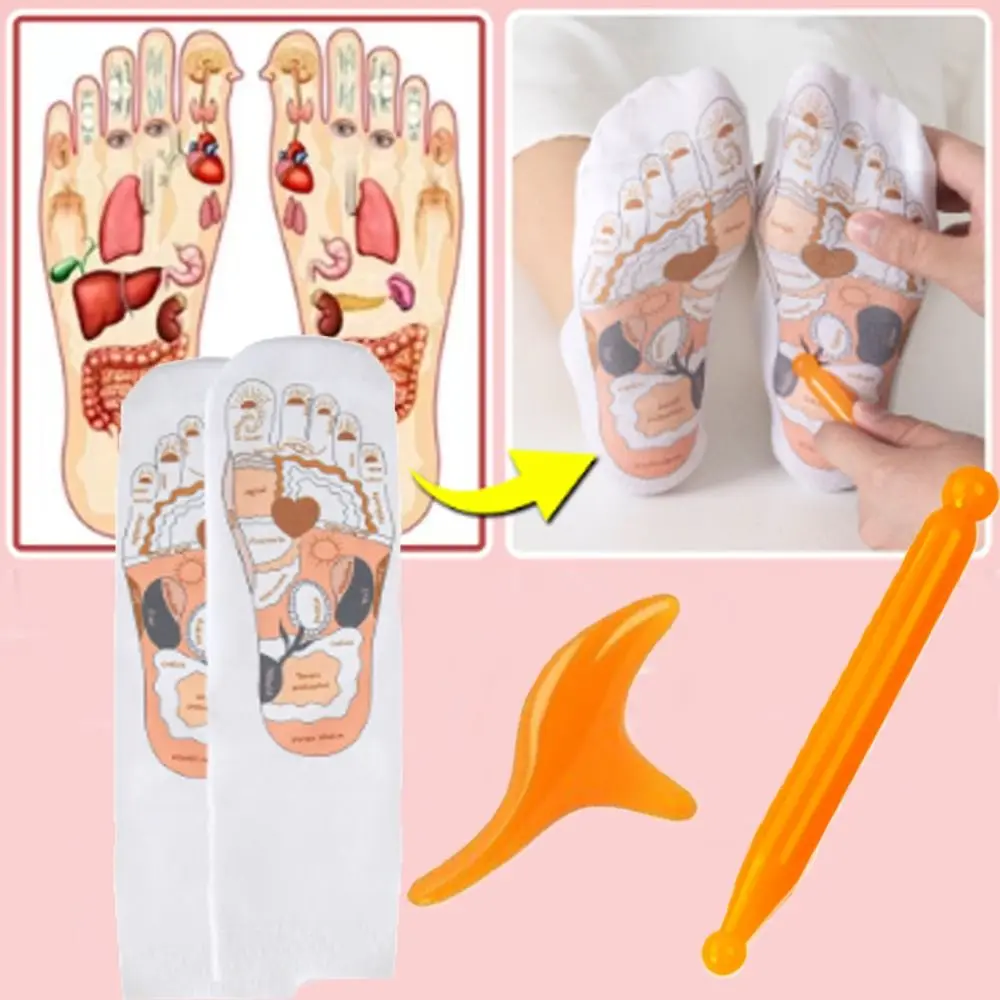 

Massage Stick Reflexology Socks with Trigger Point Massage Tool Acupoint Triangle Massager Massage Socks Health Improvement