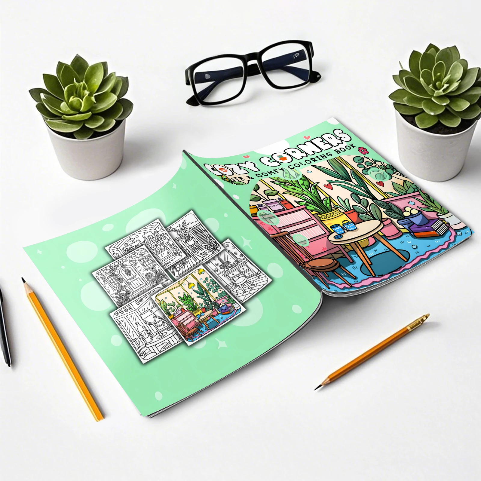 Libro da colorare ad angolo accogliente per adulti e adolescenti Regalo perfetto carino e accogliente per il giorno dei bambini Libro da disegno con pittura divertente e rilassante