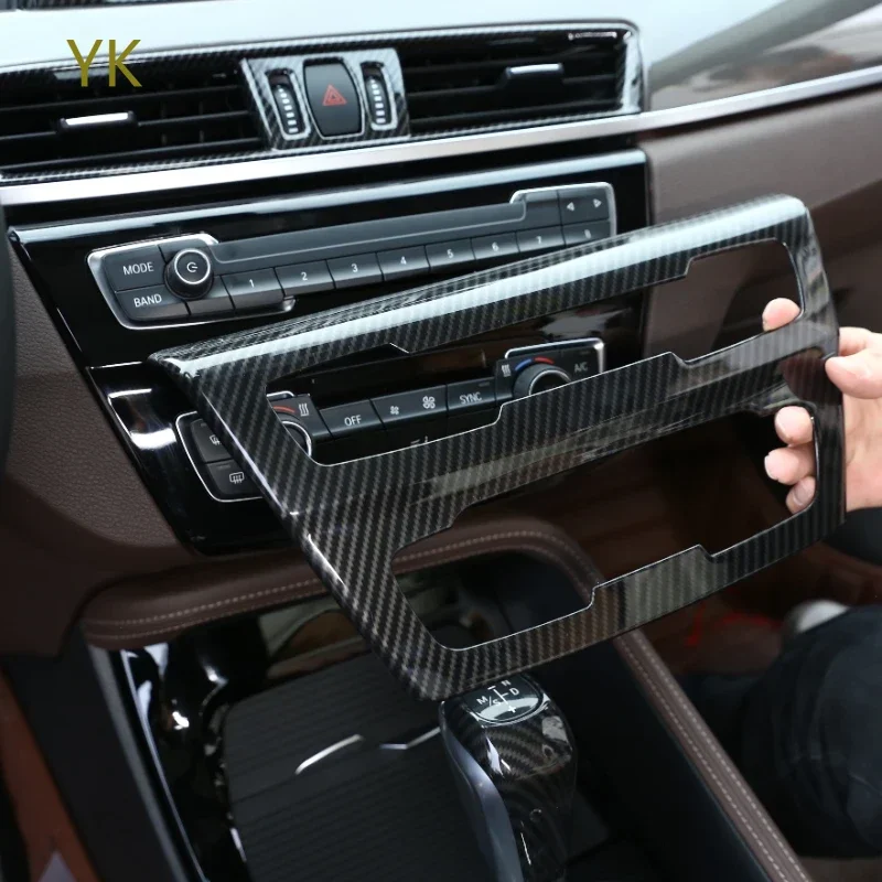 

For BMW X1 X2 F47 F48 2016-2022 ABS Carbon Fiber Interior Kit Dashboard Console Gear Shift Panel Cover Trim Interior Accessories