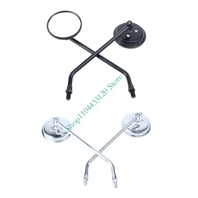 Universal Extended Bar Iron Motorcycle Scooter Rear View Mirror With Enhanced Durability Provide Broad Visibilities