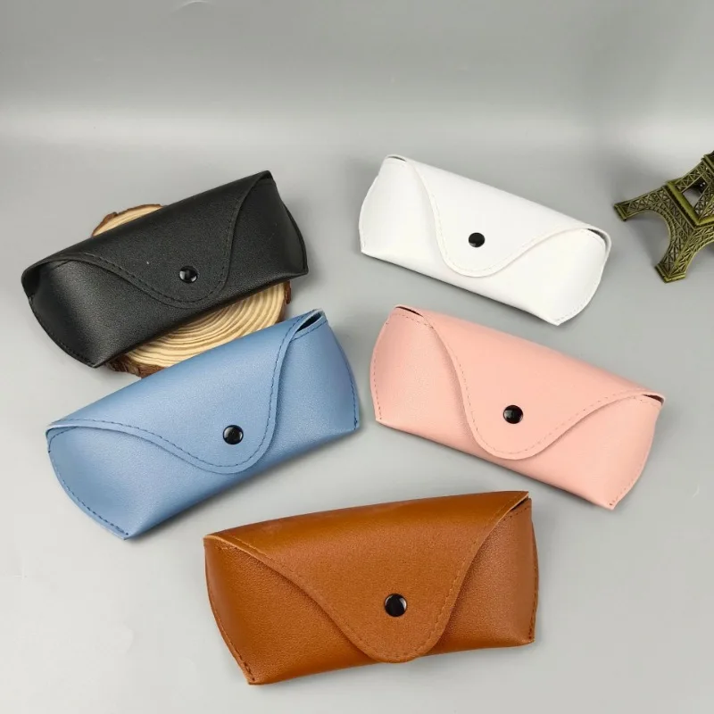 

Leather Eye Glasses Sunglasses Shell Hard Case Convenient Lightweight Protector Box Solid Color Pouch Bag Easy To Carry