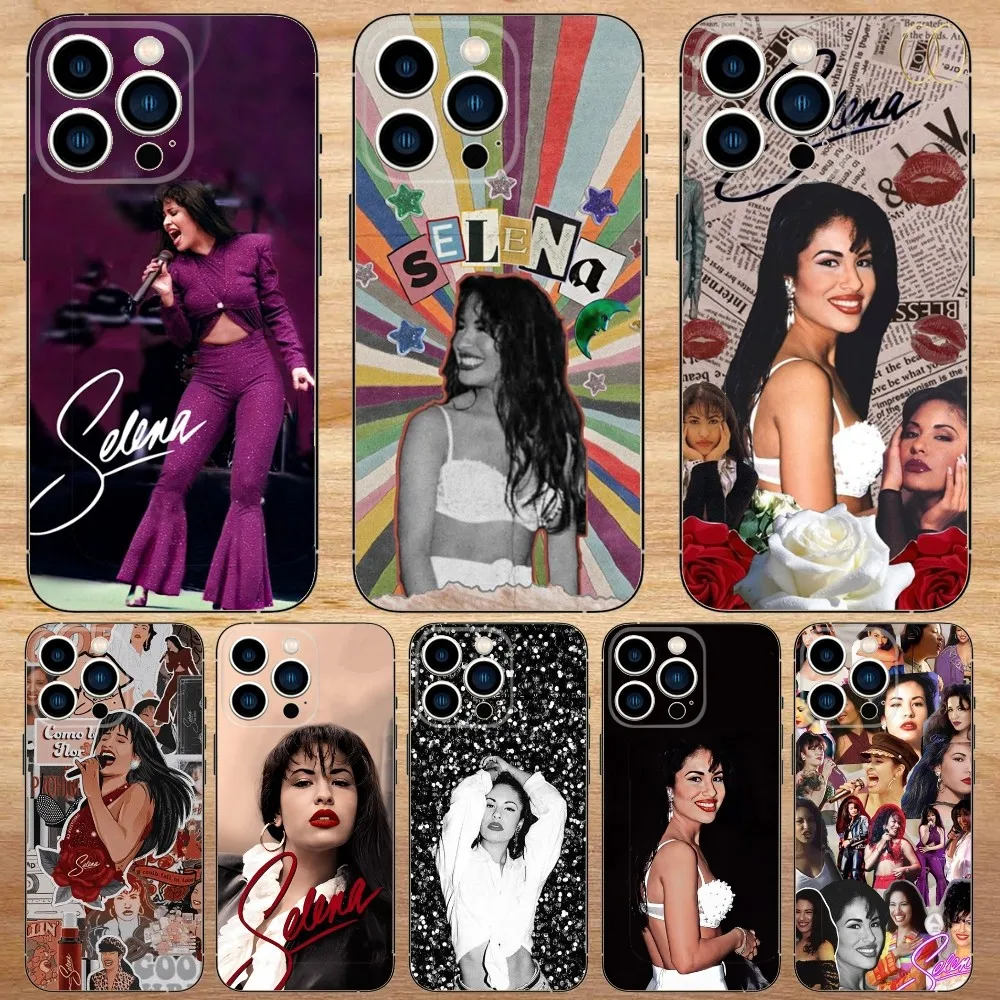 Selena Quintanilla Phone Case For iPhone15,14,13,12,11,Pro,Max,Plus,Mini,X,XS,XR,8,7,6,S,Plus,SE Soft Black Case